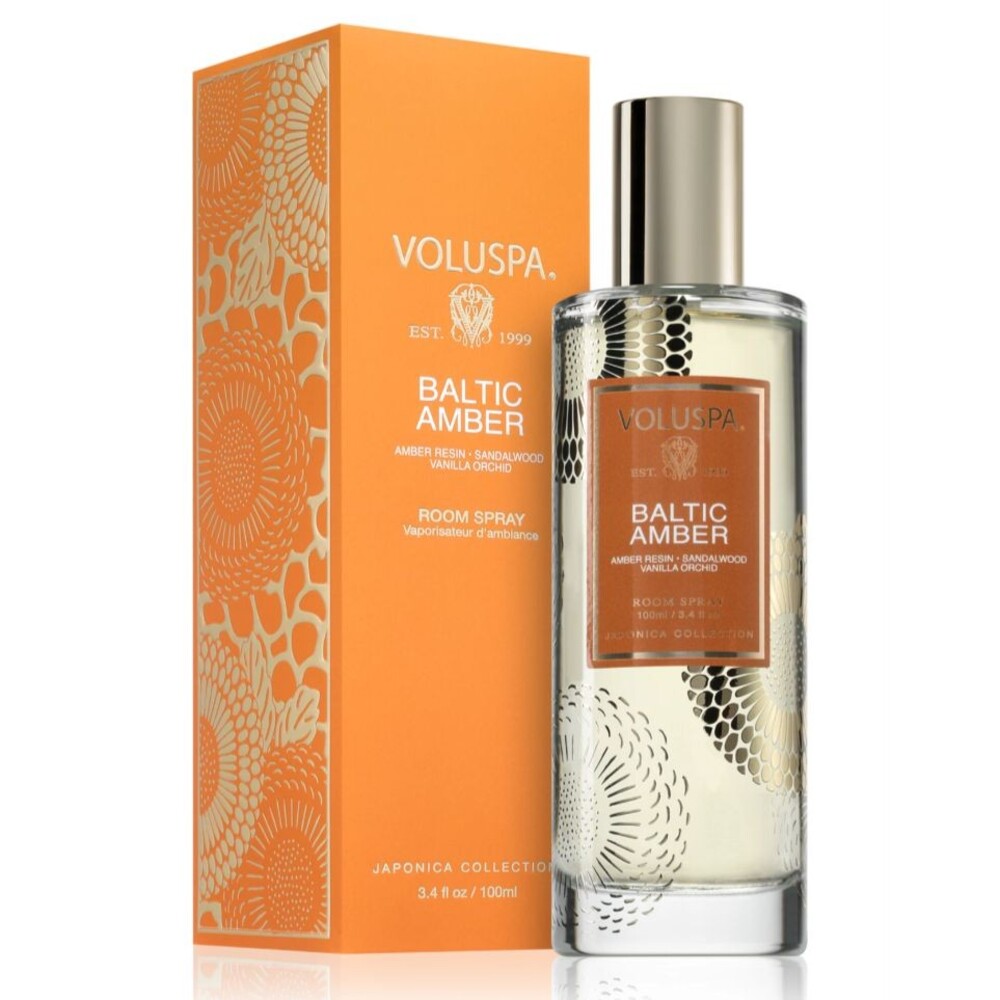 NIB Voluspa Baltic Amber Room Spray Japonica Collection 3.4 fl oz/100 ml